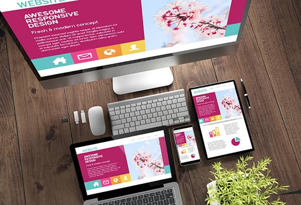 various devices displaying the same website